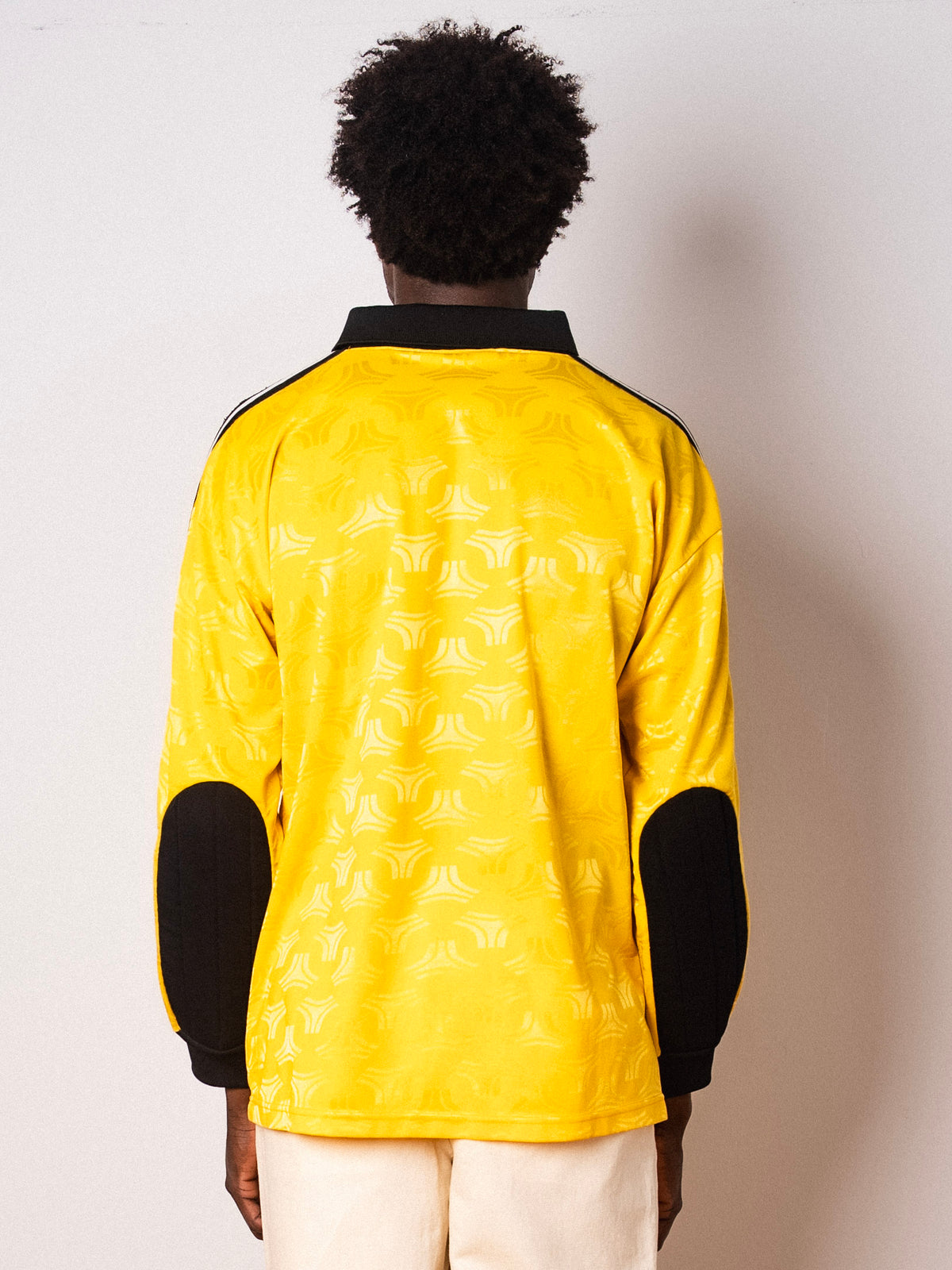 Vintage Adidas yellow long sleeve goalkeeper shirt with Figurati embroidery, back